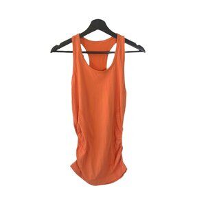 Athleta Orange Speedlight Racerback Ruched Side Tank Small